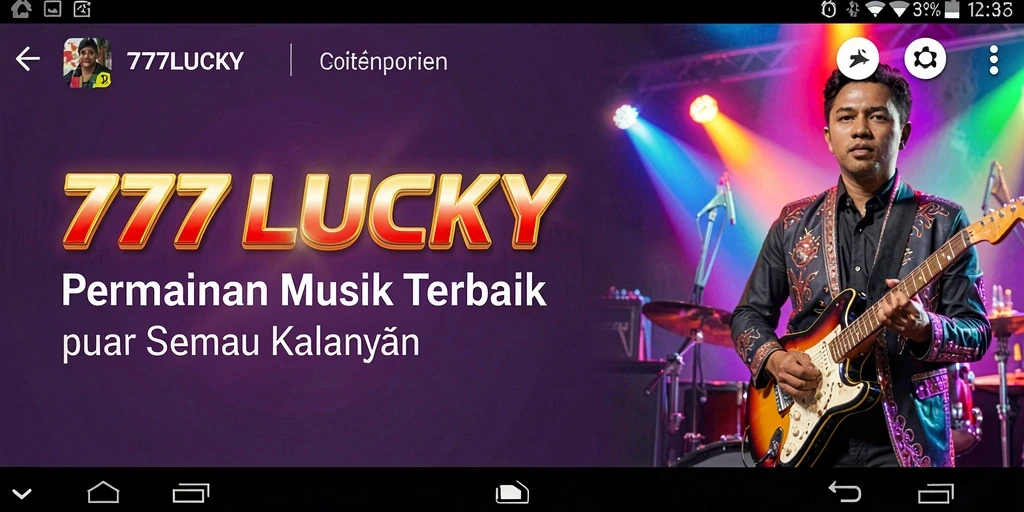 Screenshot game 777LUCKY menampilkan interaksi musik yang seru.