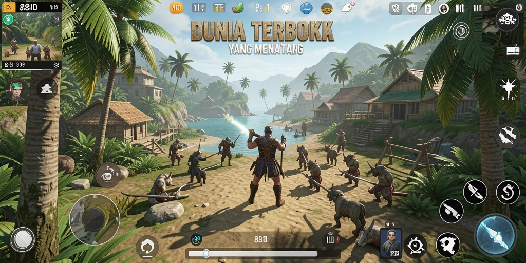 Tangkapan layar gameplay 88ID yang menunjukkan eksplorasi dunia terbuka.