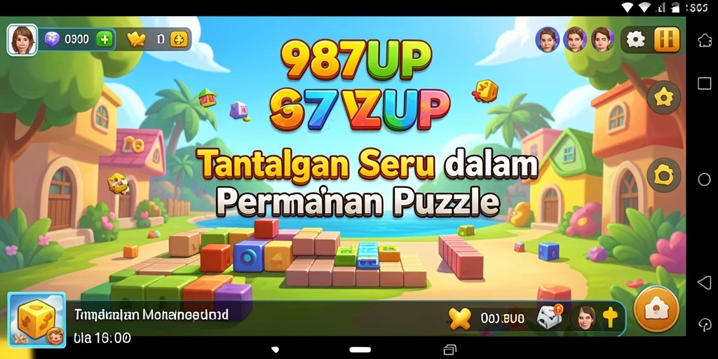 Tangkapan layar 987UP menunjukkan gameplay Puzzle yang seru.