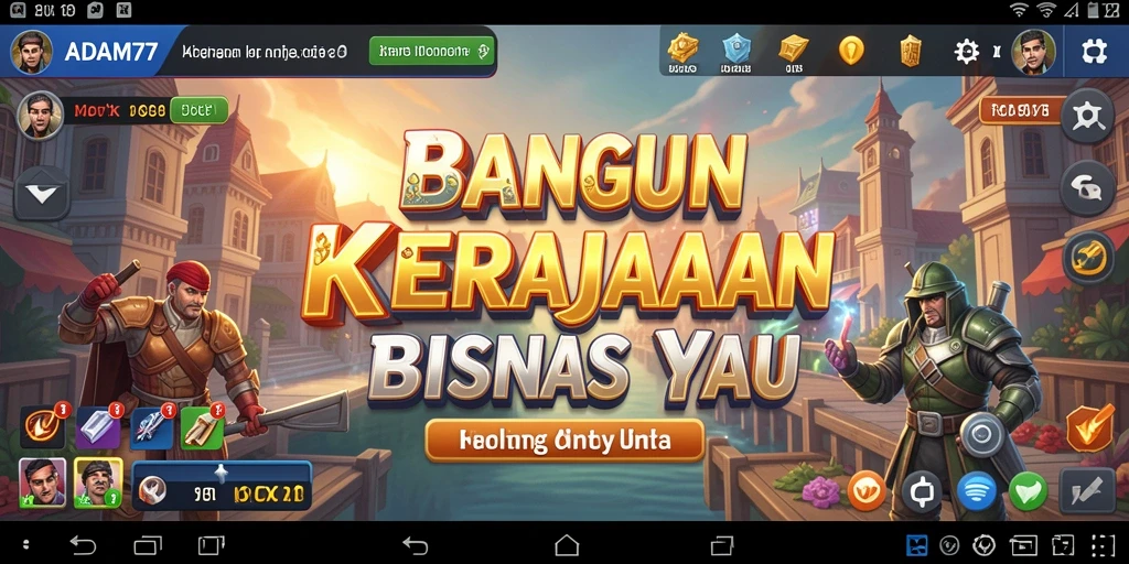 Tampilan gameplay menarik dalam ADAM77 yang menunjukkan manajemen bisnis.