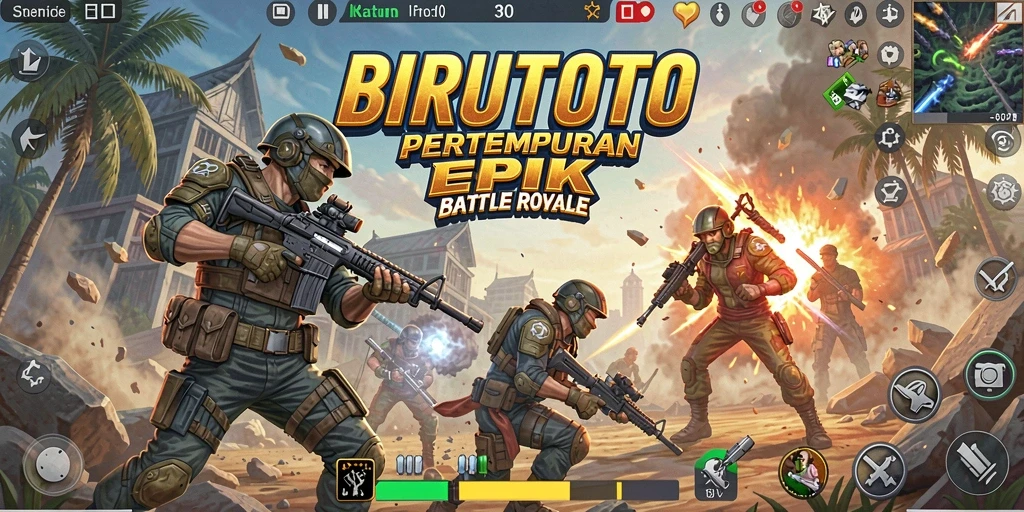 Gameplay seru pertempuran di BIRUTOTO dengan aksi mendebarkan.
