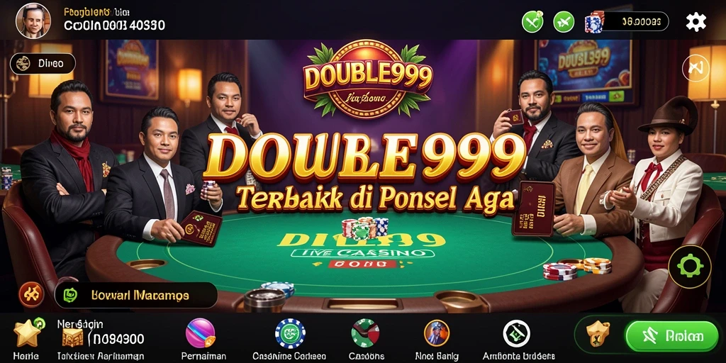 Tampilan menarik gameplay Live Casino dari DOUBLE999 di ponsel.