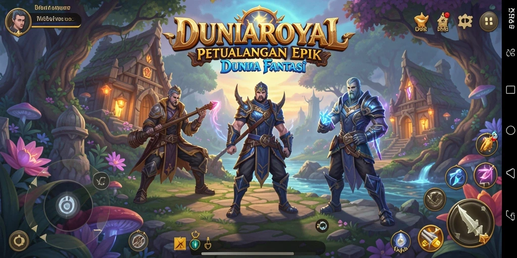 Tampilan gameplay DUNIAROYAL yang menampilkan pertarungan epik.