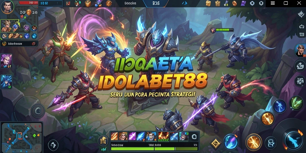 Tampilan gameplay seru dari IDOLABET88 dalam pertempuran MOBA.