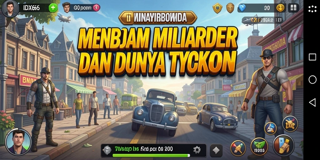 Tangkapan layar dari gameplay IDX66 yang menggambarkan suasana kompetisi bisnis.