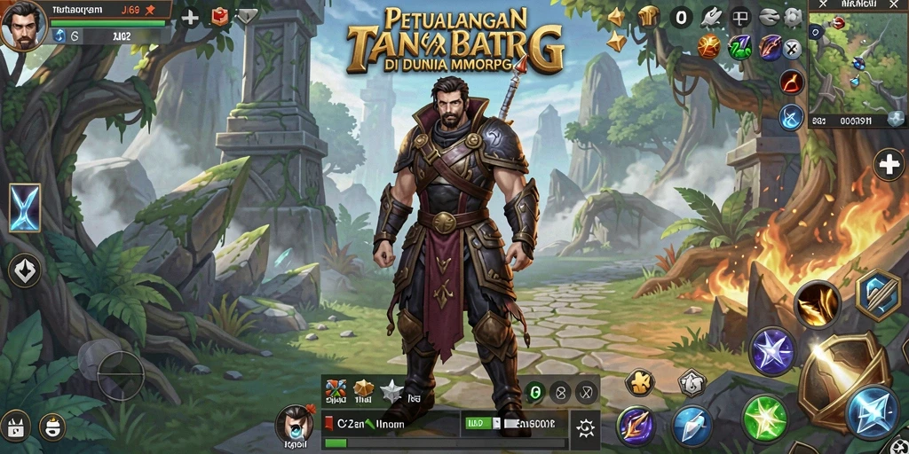 Screenshot utama JJ62 menampilkan aksi pertempuran seru dalam dunia MMORPG.