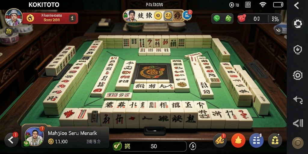 Screenshot KOKITOTO yang menunjukkan gameplay Mahjong yang seru.