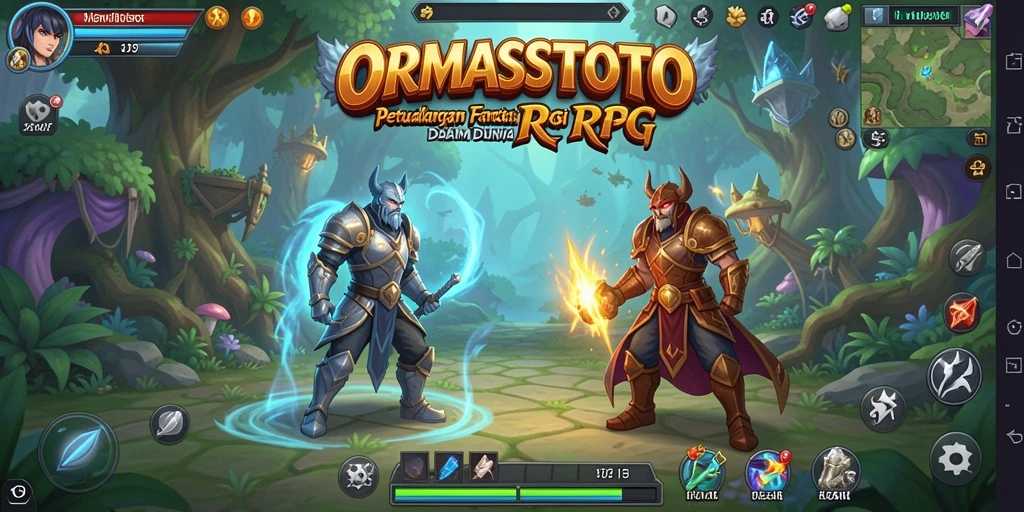 Screenshot gameplay ORMASSTOTO menampilkan aksi pertarungan yang seru di dunia RPG.