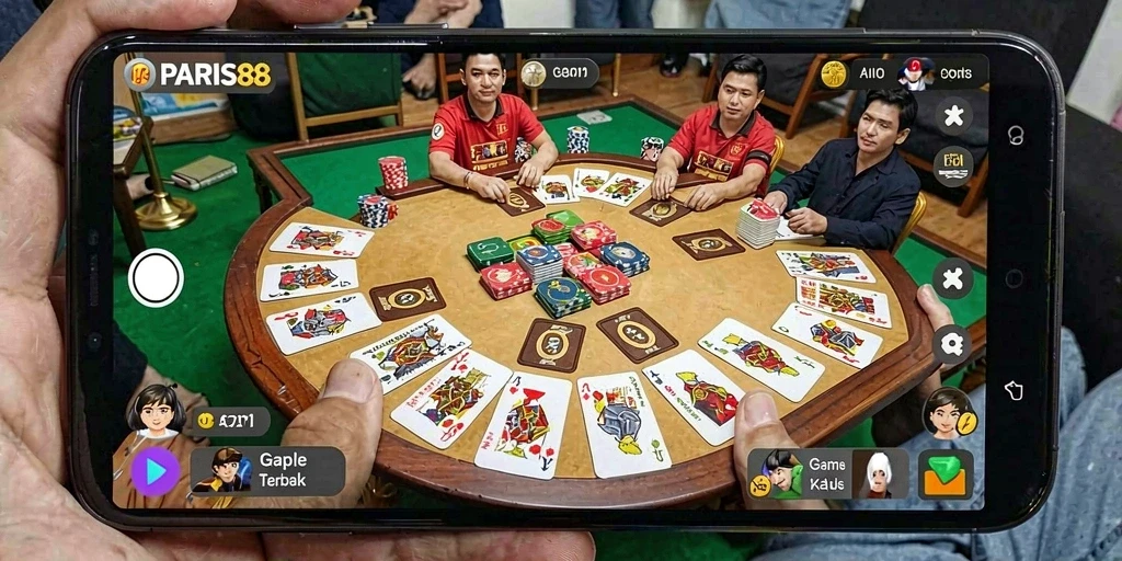 Tampilan gameplay Gaple yang menarik di PARIS88.