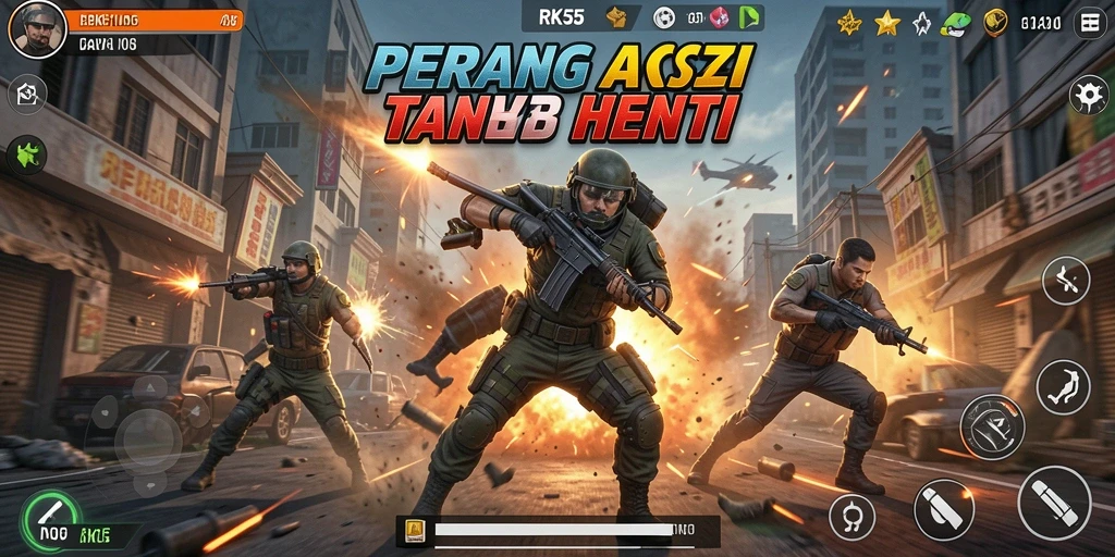 Tampilan gameplay seru dalam RK55 dengan aksi tak terduga.