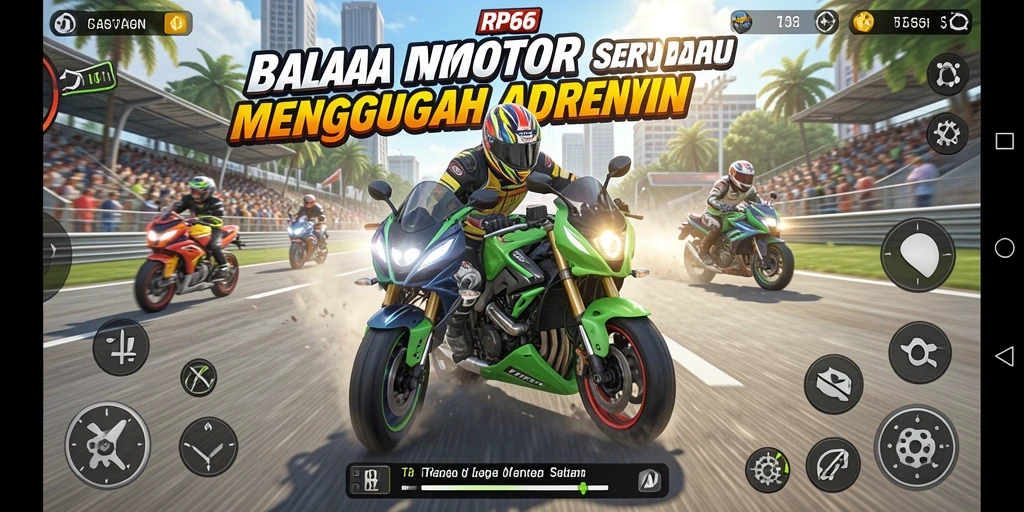 Gameplay mendebarkan di RP66 dengan balapan motor yang seru.