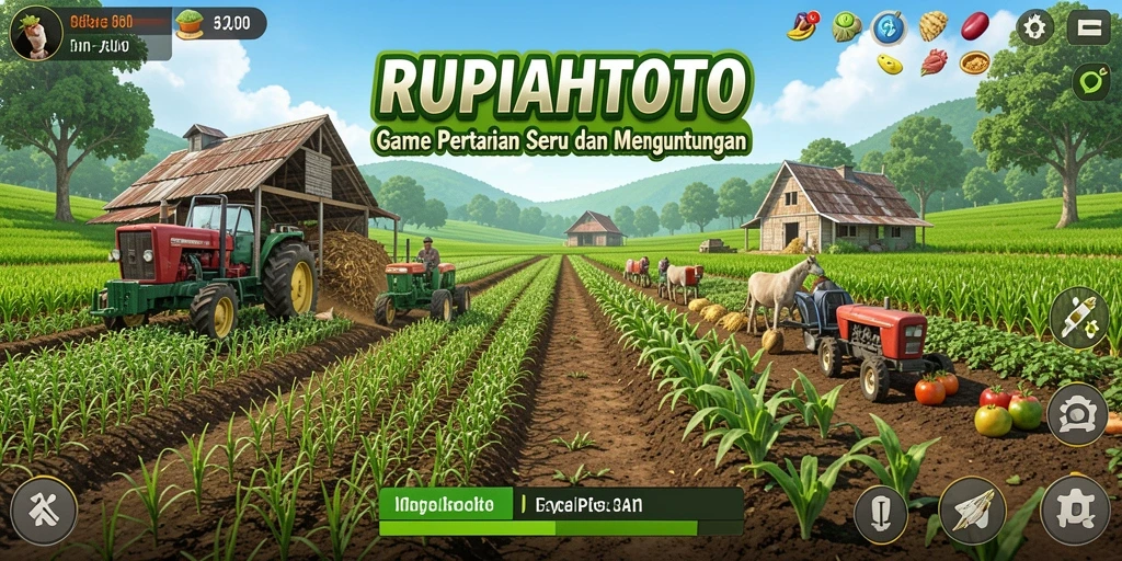 Screenshot gameplay RUPIAHTOTO menampilkan aktivitas pertanian yang seru.