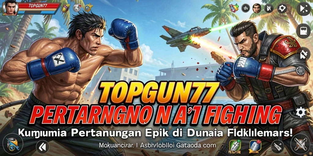 Screenshot dari gameplay yang menegangkan di TOPGUN77.
