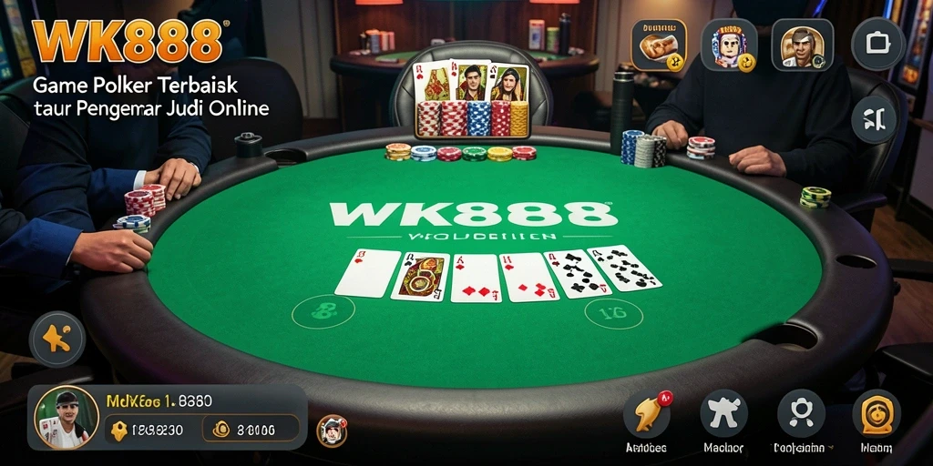 Tampilan gameplay Poker yang mendebarkan di WK888.